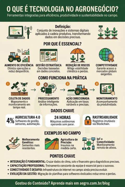 Infográfico educativo sobre Tecnologia No Agronegócio
