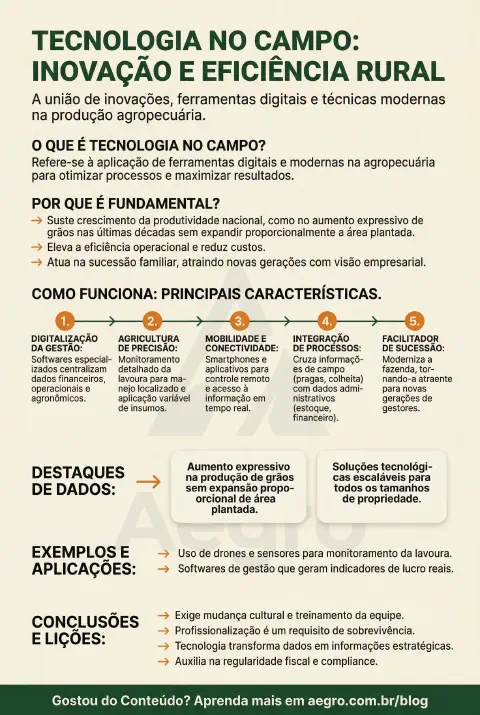 Infográfico educativo sobre Tecnologia No Campo
