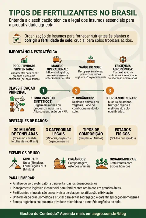 Infográfico educativo sobre Tipos De Fertilizantes