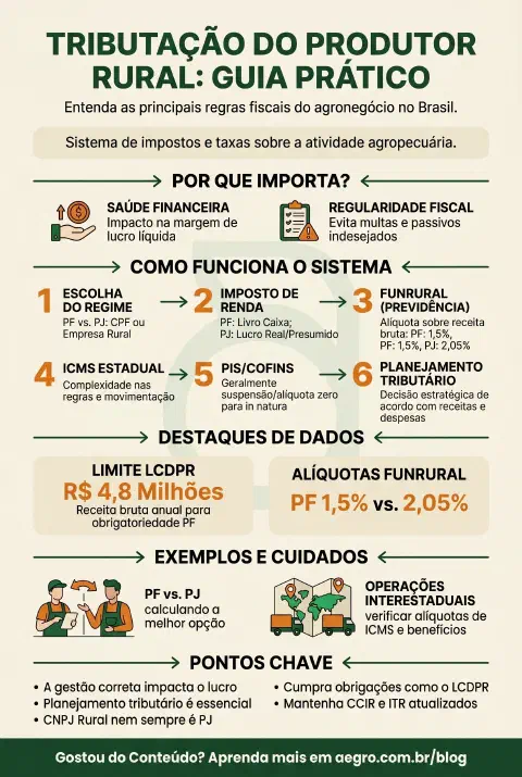Infográfico educativo sobre Tributacao Produtor Rural