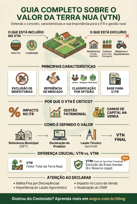 Infográfico educativo sobre Valor Da Terra Nua