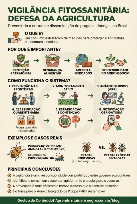 Infográfico educativo sobre Vigilância Fitossanitária