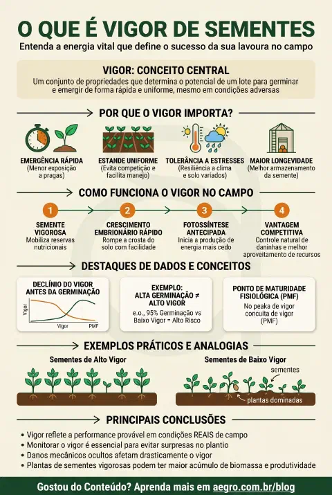 Infográfico educativo sobre Vigor De Sementes