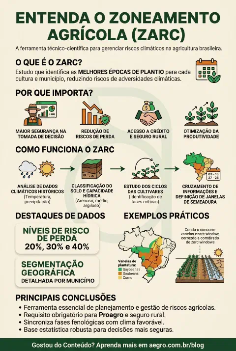 Infográfico educativo sobre Zoneamento Agrícola