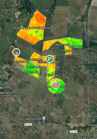 Tela do aplicativo mostrando a função de observações georreferenciadas através de um mapa.